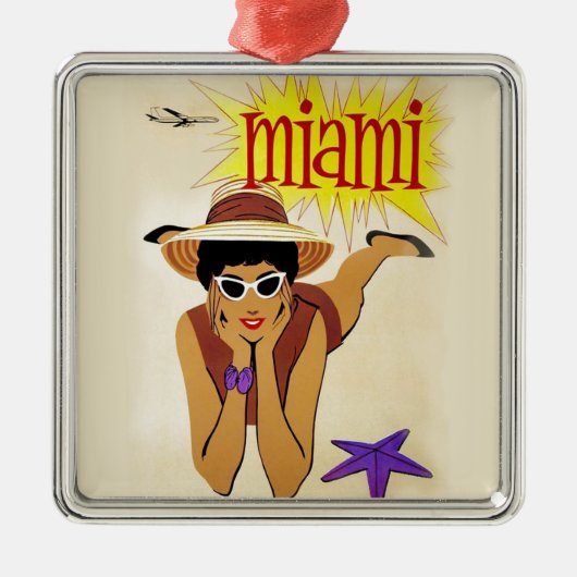 Miami Beach Metalen Ornament (Voorkant)