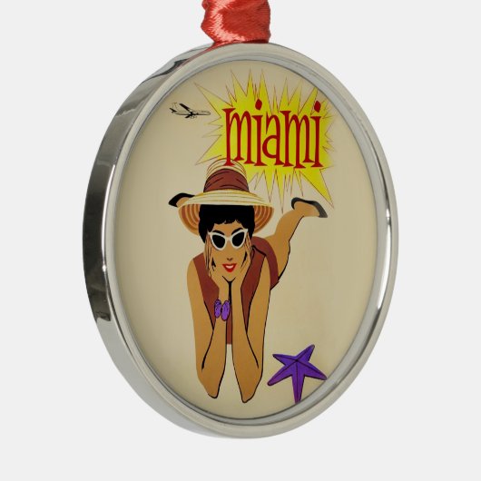  Miami Beach Metalen Ornament (Rechts)