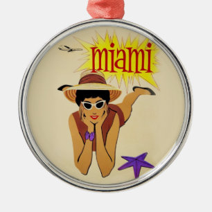 Miami Beach Metalen Ornament