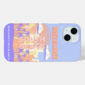 Miami Beach, Miami Travel Art, Preppy kamer, Paste Case-Mate iPhone Case (Achterkant (horizontaal))