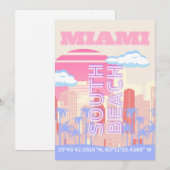 Miami Beach, Miami Travel Art, Preppy kamer, Paste Feestdagenkaart (Voorkant / Achterkant)