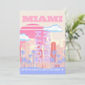 Miami Beach, Miami Travel Art, Preppy kamer, Paste Feestdagenkaart (Staand voorkant)