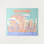 Miami Beach, Miami Travel Art, Preppy kamer, Paste Wandkleed (Voorkant (horizontaal))