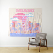 Miami Beach, Miami Travel Art, Preppy kamer, Paste Wandkleed (In Situ (horizontaal))