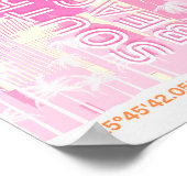 Miami Beach, Miami Travel Art, Preppy, Roze Poster (Hoek)