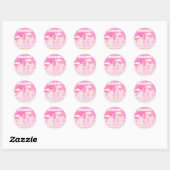 Miami Beach, Miami Travel Art, Preppy, Roze Ronde Sticker (Vel)