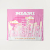 Miami Beach, Miami Travel Art, Preppy, Roze Wandkleed (Voorkant (horizontaal))