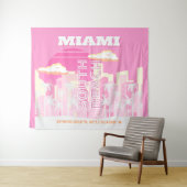 Miami Beach, Miami Travel Art, Preppy, Roze Wandkleed (In Situ (horizontaal))