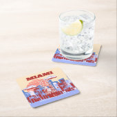 Miami Beach, Miami Travel Art, Retro Kartonnen Onderzetters (Insitu)