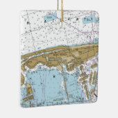 Miami Beach Nautical Chart Keramisch Ornament (Rechts)