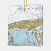 Miami Beach Nautical Chart Keramisch Ornament (Links)