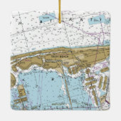 Miami Beach Nautical Chart Keramisch Ornament (Achterkant)