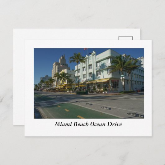 Miami Beach Ocean Drive Briefkaart (Voorkant / Achterkant)
