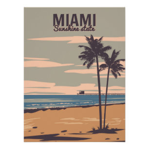 Miami Beach Oudjaars Poster. Strand Perfect Poster