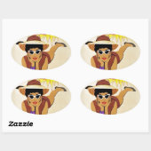  Miami Beach Ovale Sticker (Vel)