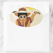  Miami Beach Ovale Sticker (Tas)