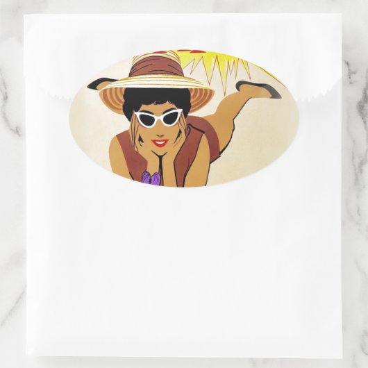  Miami Beach Ovale Sticker (Tas)