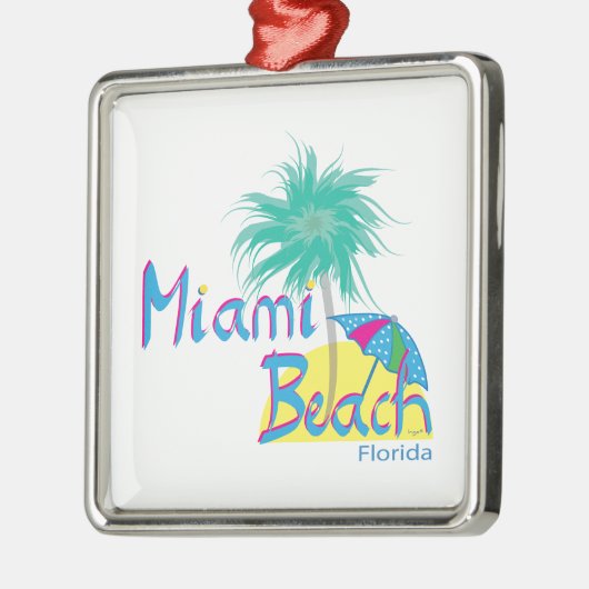 Miami Beach Palm en sun Metalen Ornament (Links)