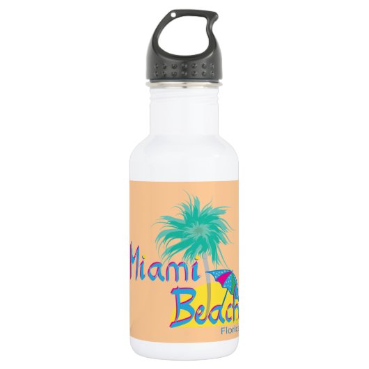 Miami Beach Palm en sun Waterfles (Voorkant)