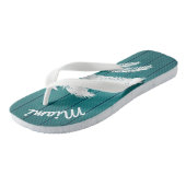 Miami Beach Palm Trees Blue en White Teenslippers (Schuin)