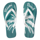 Miami Beach Palm Trees Blue en White Teenslippers (Voetbed)