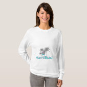 Miami Beach, Palms, Aqua, Cool T-shirt (Voorkant volledig)