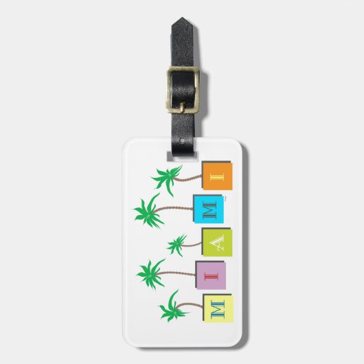 Miami Beach Palms Bagagelabel (Voorkant verticaal)