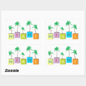 Miami Beach Palms Rechthoekige Sticker (Vel)