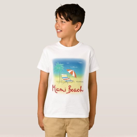 Miami Beach Palms T-shirt (Voorkant volledig)