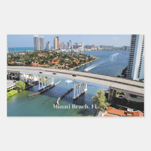 Miami Beach panoramisch uitzicht Rechthoekige Sticker
