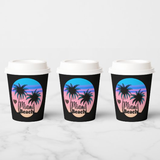 Miami Beach Papieren Bekers (Multi)