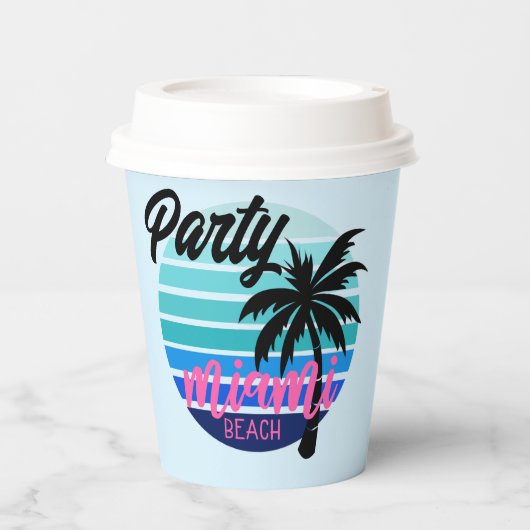 Miami Beach Papieren Bekers (Voorkant)