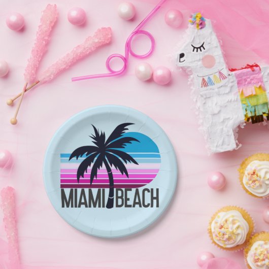 Miami Beach Papieren Bordje (Feest)