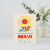 Miami Beach Poster Briefkaart (Staand voorkant)