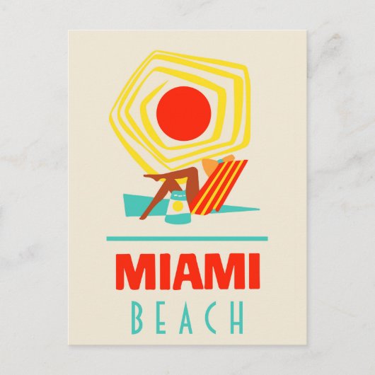 Miami Beach Poster Briefkaart (Voorkant)