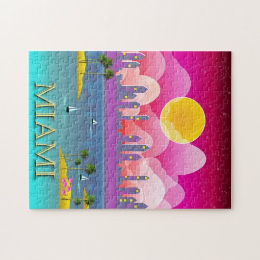 Miami Beach Poster Puzzle Legpuzzel (Horizontaal)