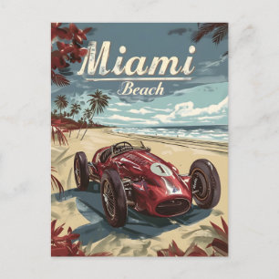 Miami Beach raceauto Briefkaart