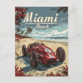 Miami Beach  raceauto Briefkaart (Voorkant)