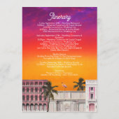 Miami Beach Rainbow Row Wedding Itinerary Programmakaart (Achterkant)