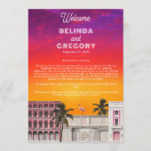 Miami Beach Rainbow Row Wedding Itinerary Programmakaart (Voorkant)