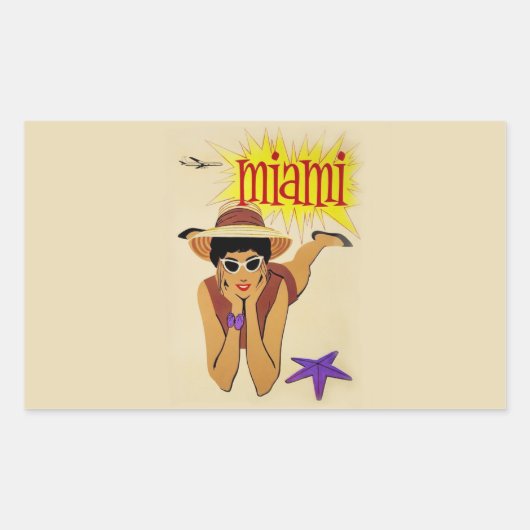  Miami Beach Rechthoekige Sticker (Voorkant)