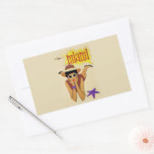  Miami Beach Rechthoekige Sticker (Envelop)
