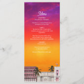 Miami Beach Regenboogrij Charleston Palm Bruiloft Menu (Voorkant)