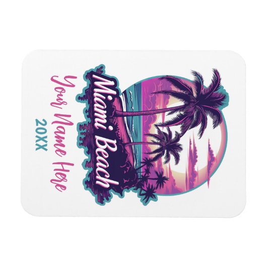 Miami Beach Retro Magneet (Horizontaal)