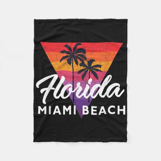 Miami Beach Retro Miami Driehoek 70s 80s T Fleece Deken (Voorkant)