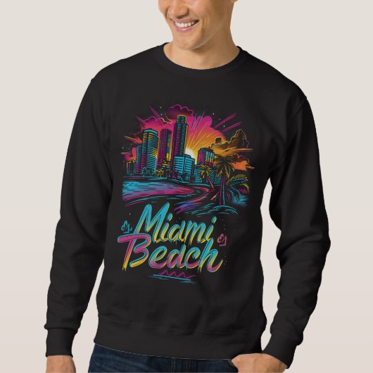Miami Beach Retro Vibes Trui (Voorkant)