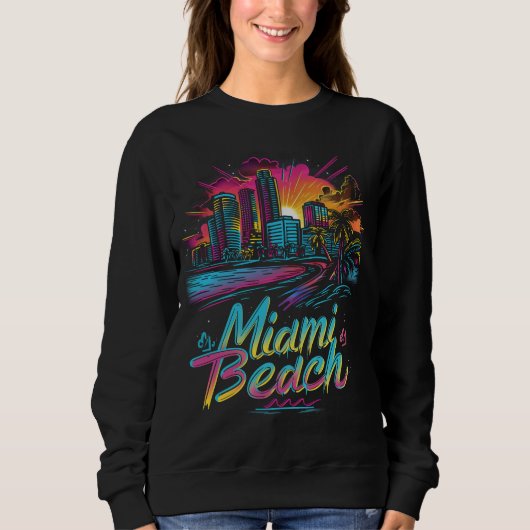 Miami Beach Retro Vibes Trui (Voorkant)