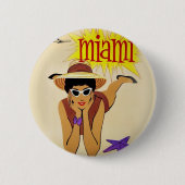  Miami Beach Ronde Button 5,7 Cm (Voorkant)