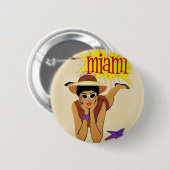  Miami Beach Ronde Button 5,7 Cm (Voorkant /achterkant)