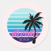 Miami Beach Ronde Sticker (Voorkant)